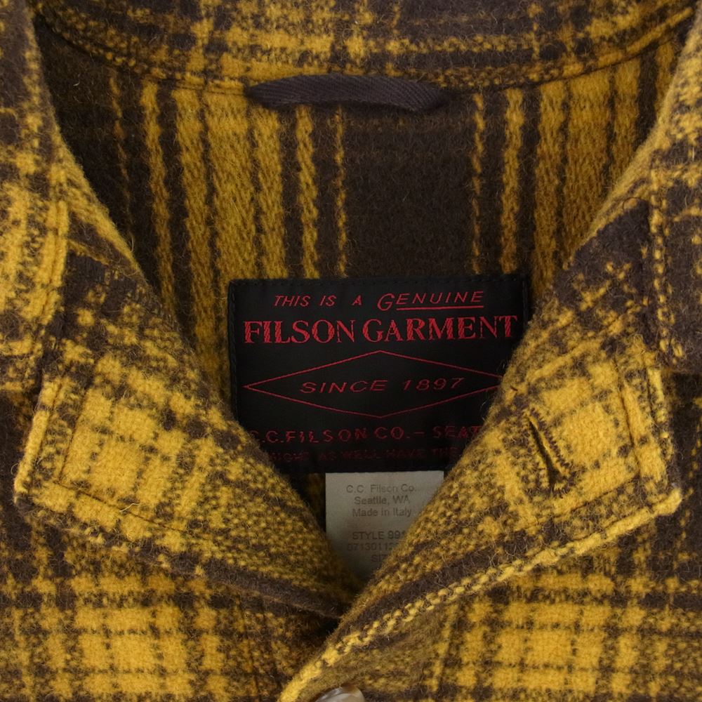 FILSON フィルソン 9910 ITALY BLACK LABEL イタリア製 MACKINAW CRUISER JACKET  マッキーノ クルーザー ジャケット ブラウン系 イエロー系 40【中古】