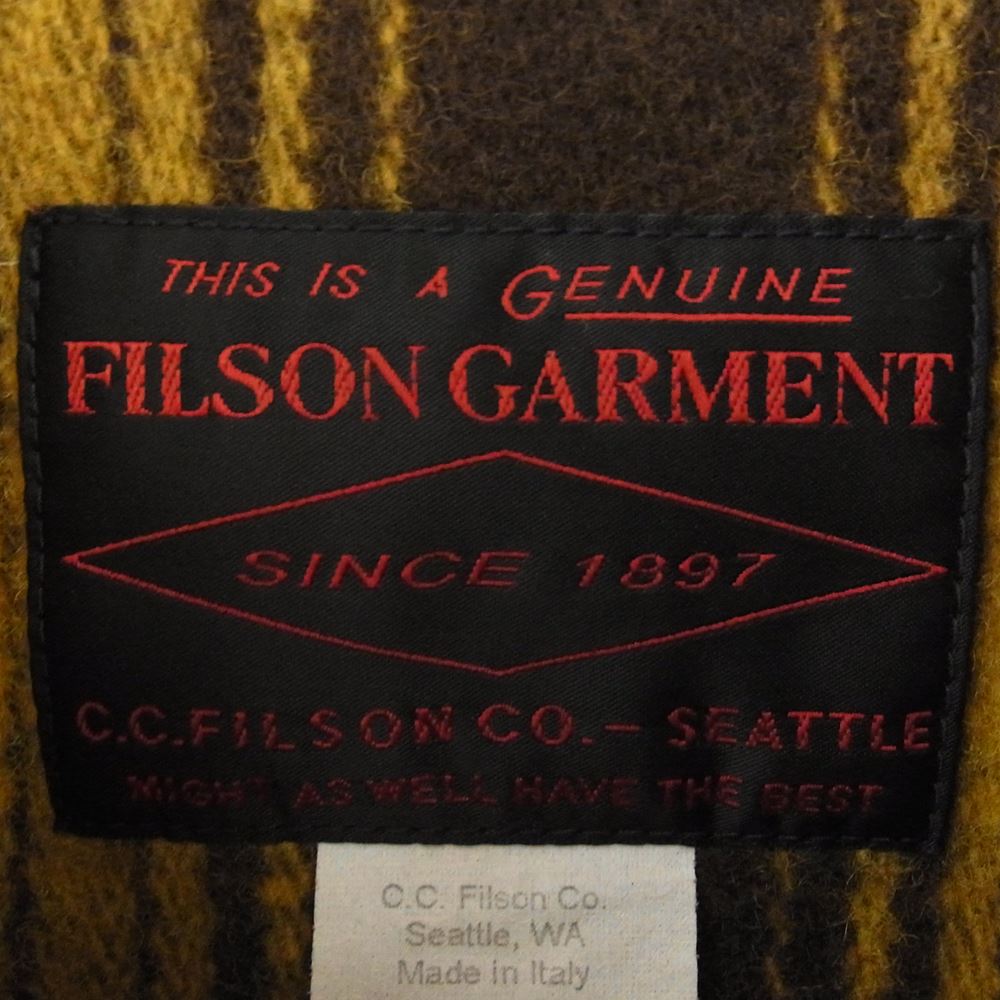 FILSON フィルソン 9910 ITALY BLACK LABEL イタリア製 MACKINAW CRUISER JACKET  マッキーノ クルーザー ジャケット ブラウン系 イエロー系 40【中古】