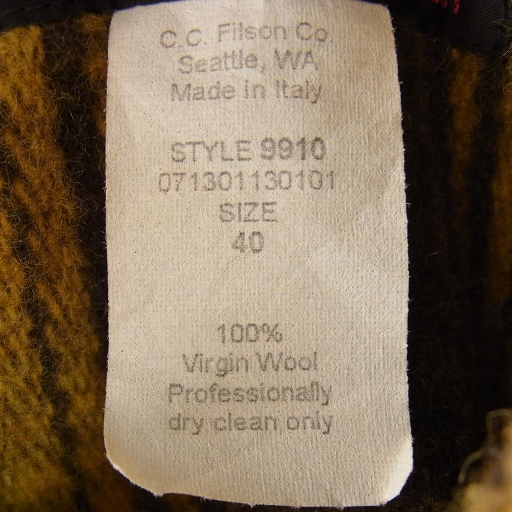 FILSON フィルソン 9910 ITALY BLACK LABEL イタリア製 MACKINAW CRUISER JACKET  マッキーノ クルーザー ジャケット ブラウン系 イエロー系 40【中古】