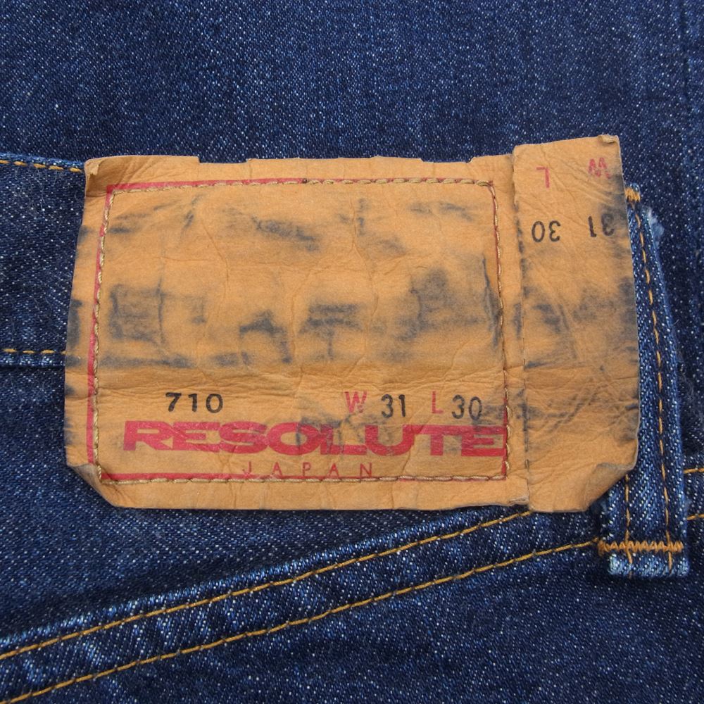 リゾルト 710 ボタンフライ 5ポケット デニムパンツ ジーンズ インディゴブルー系 31【中古】