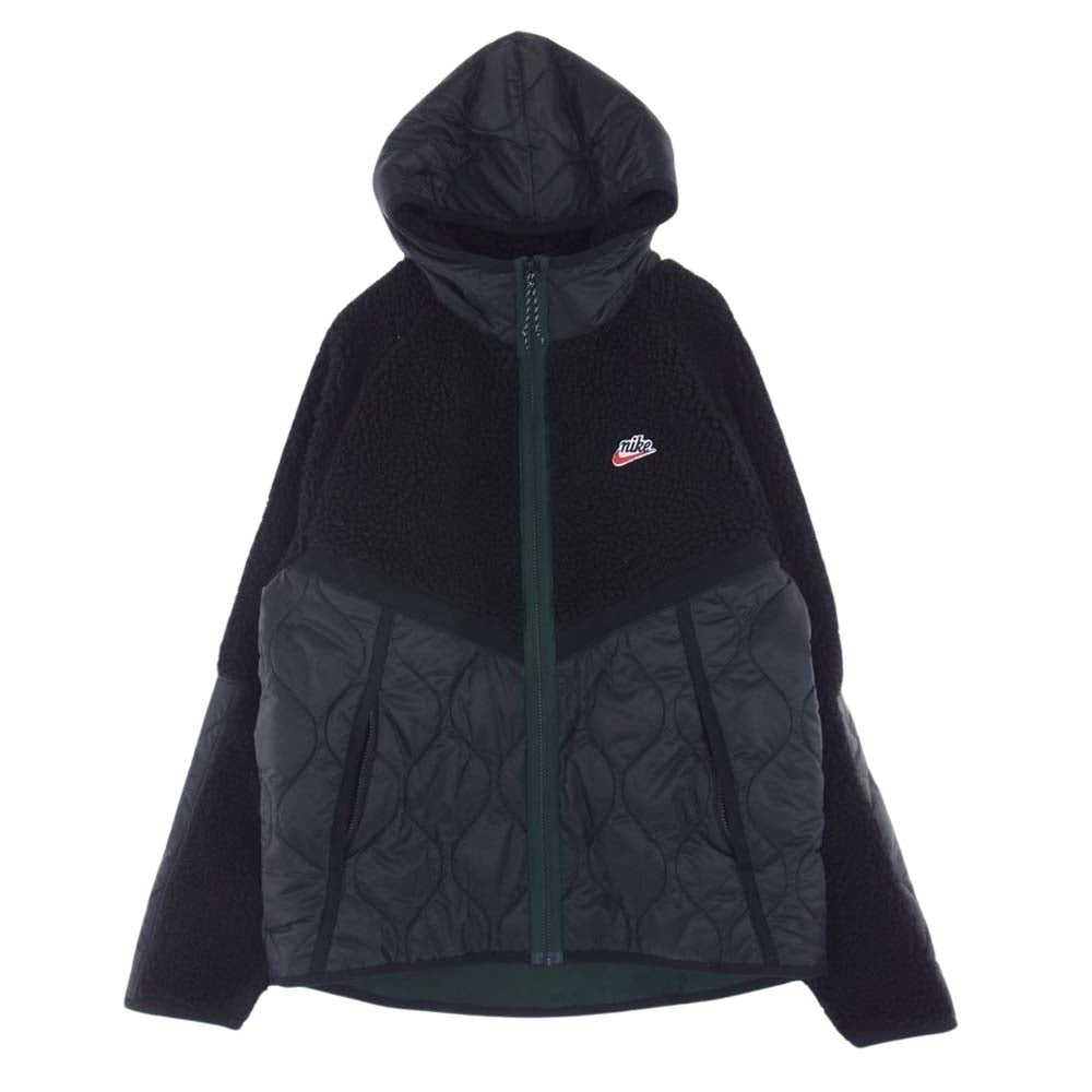 NIKE ナイキ CU4447-010 nikeロゴ ボアフリース キルティング ジャケット ブラック系 XL【美品】【中古】