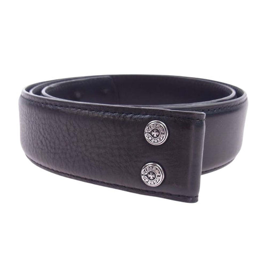 CHROME HEARTS クロムハーツ（原本無） 1.5 STRAP ストラップ レザー ベルト ブラック系 32【中古】