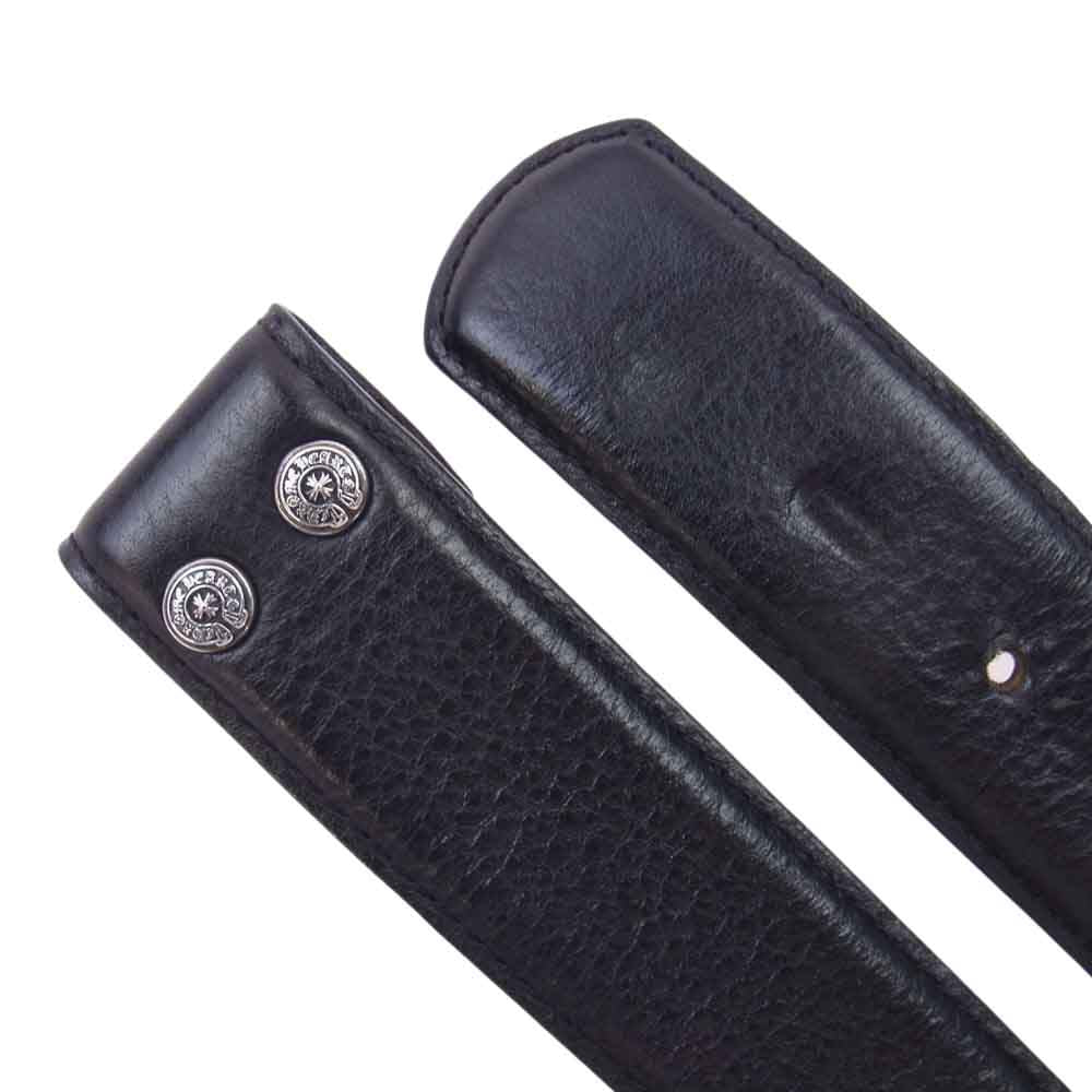CHROME HEARTS クロムハーツ（原本無） 1.5 STRAP ストラップ レザー ベルト ブラック系 32【中古】