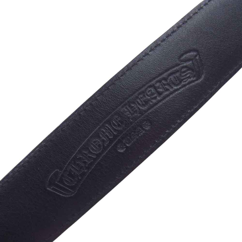 CHROME HEARTS クロムハーツ（原本無） 1.5 STRAP ストラップ レザー ベルト ブラック系 32【中古】