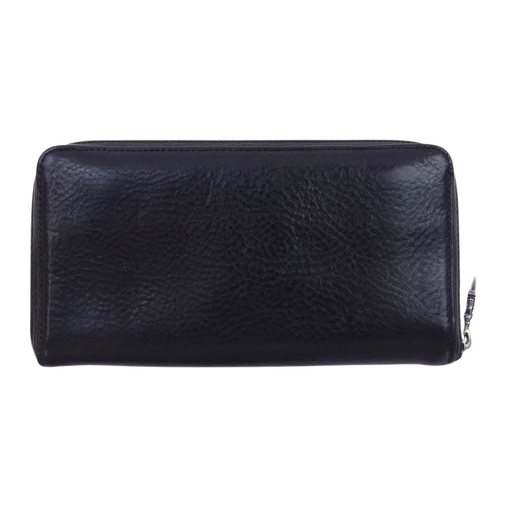 CHROME HEARTS クロムハーツ（原本無） REC F ZIP PLANE ラウンドジップ レザー ウォレット ブラック系【中古】