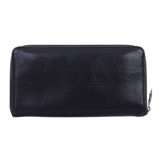 CHROME HEARTS クロムハーツ（原本無） REC F ZIP PLANE ラウンドジップ レザー ウォレット ブラック系【中古】