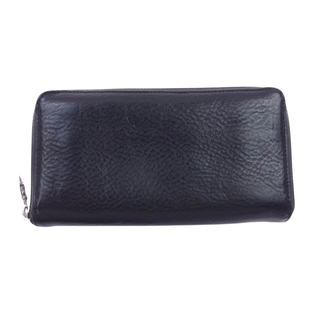 CHROME HEARTS クロムハーツ（原本無） REC F ZIP PLANE ラウンドジップ レザー ウォレット ブラック系【中古】