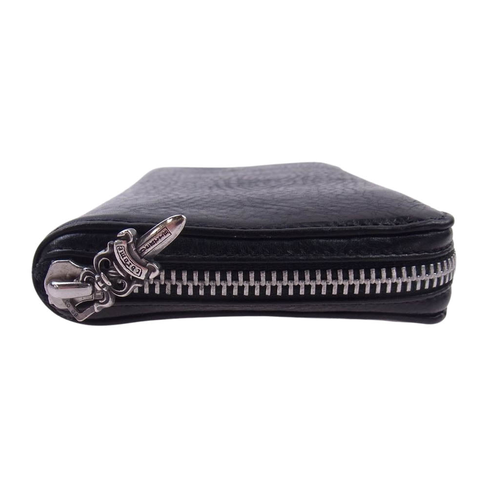 CHROME HEARTS クロムハーツ（原本無） REC F ZIP PLANE ラウンドジップ レザー ウォレット ブラック系【中古】