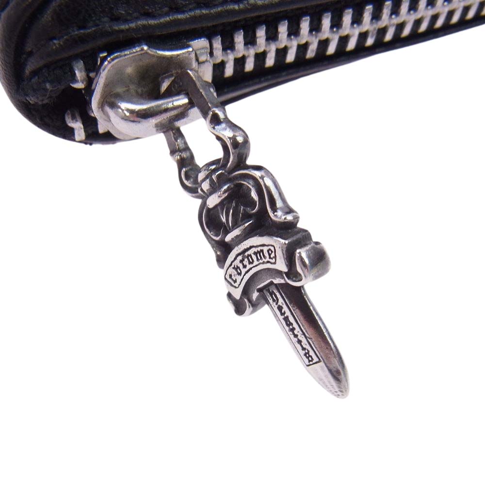 CHROME HEARTS クロムハーツ（原本無） REC F ZIP PLANE ラウンドジップ レザー ウォレット ブラック系【中古】