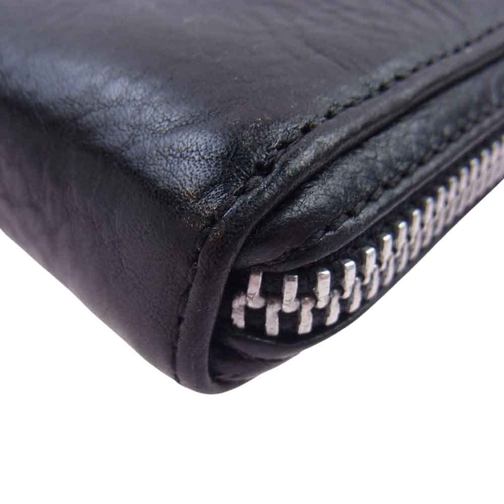 CHROME HEARTS クロムハーツ（原本無） REC F ZIP PLANE ラウンドジップ レザー ウォレット ブラック系【中古】