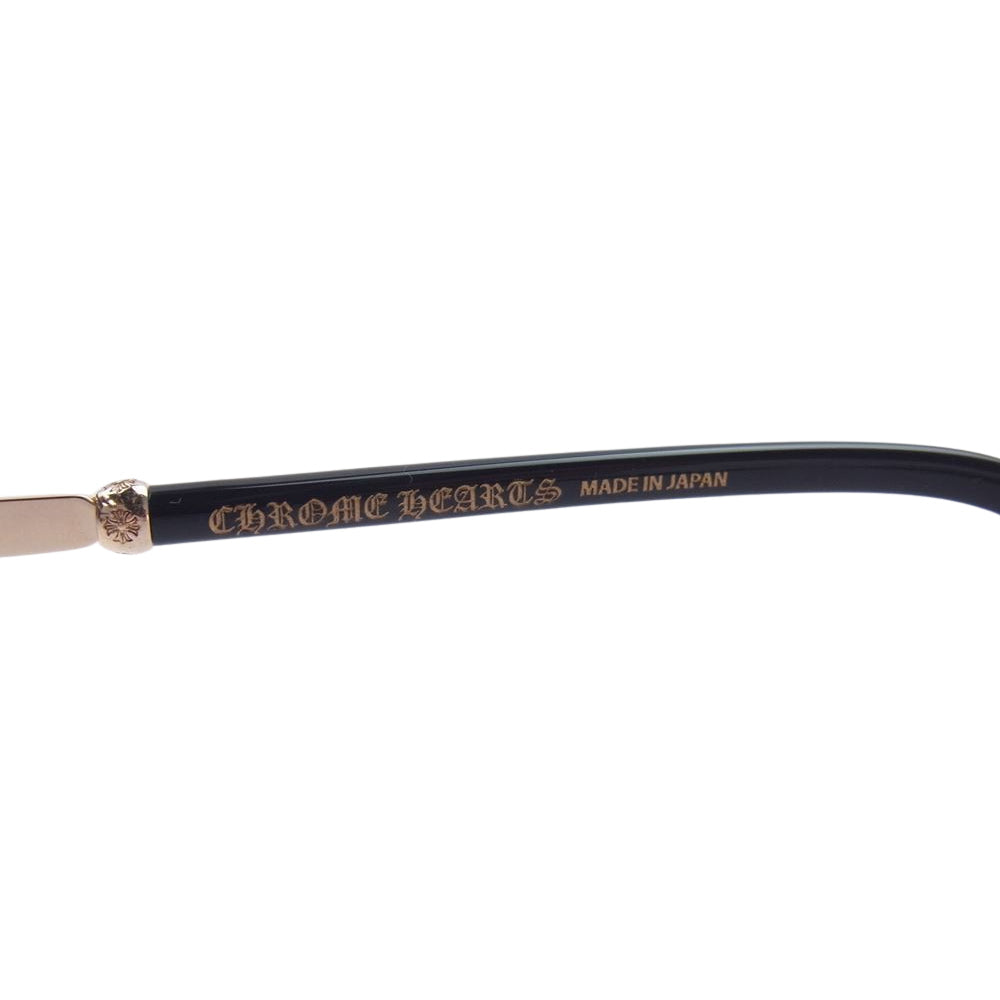 CHROME HEARTS クロムハーツ（原本無） BONENNOISSEUR II テンプルCHクロス ハーフリム 眼鏡 サングラス アイウェアケース＆眼鏡拭き付属 ブラック系【中古】