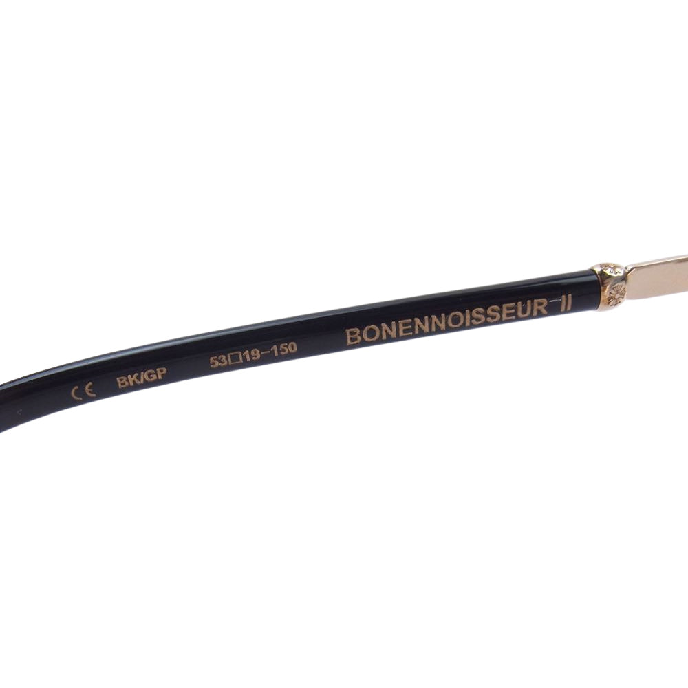 CHROME HEARTS クロムハーツ（原本無） BONENNOISSEUR II テンプルCHクロス ハーフリム 眼鏡 サングラス アイウェアケース＆眼鏡拭き付属 ブラック系【中古】