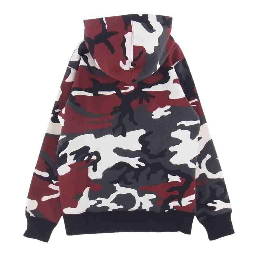 Supreme シュプリーム 13AW SMALL BOX LOGO ZIP スモール ボックスロゴ ジップ パーカー フーディー 迷彩 カモフラ ワインレッド系 ブラック系 M【中古】