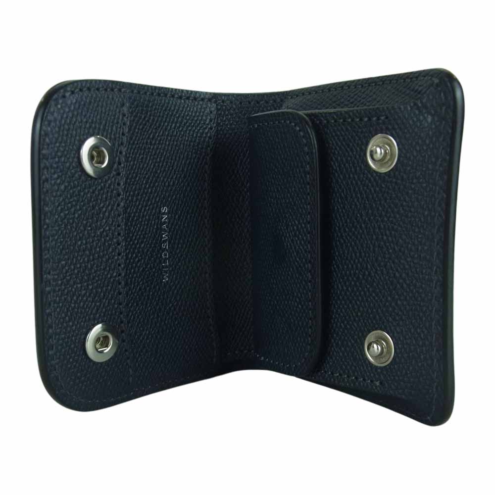 WILDSWANS ワイルドスワンズ PALM パーム レザー 二つ折り 財布 ウォレット ブラック系【中古】