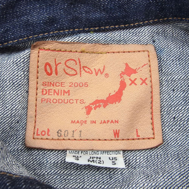 orSlow オアスロウ 6011 denim jacket 1st ファーストタイプ デニムジャケット インディゴブルー系 M【美品】【中古】