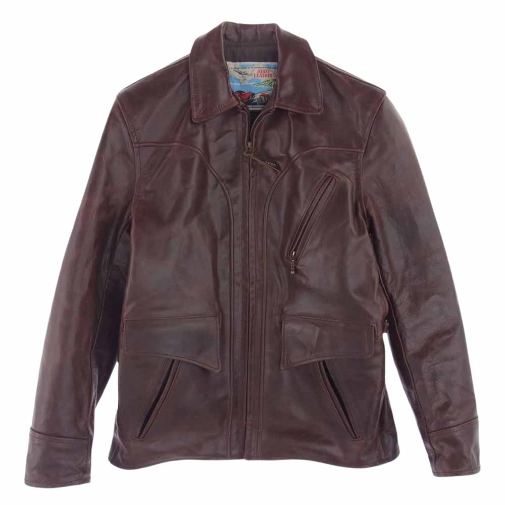 AERO LEATHER エアロレザー HERCULES ヘラクレス ホースハイド ハーフコート レザージャケット ブラウン系 36【中古】