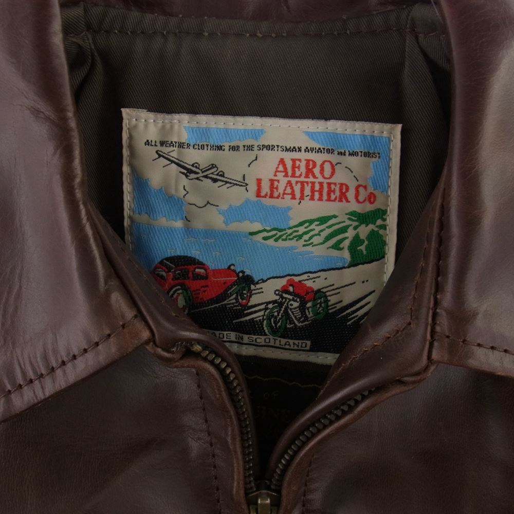 AERO LEATHER エアロレザー HERCULES ヘラクレス ホースハイド ハーフコート レザージャケット ブラウン系 36【中古】
