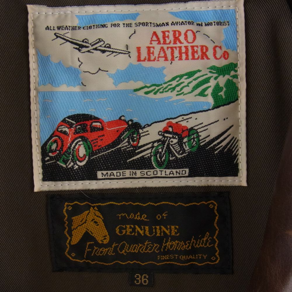 AERO LEATHER エアロレザー HERCULES ヘラクレス ホースハイド ハーフコート レザージャケット ブラウン系 36【中古】