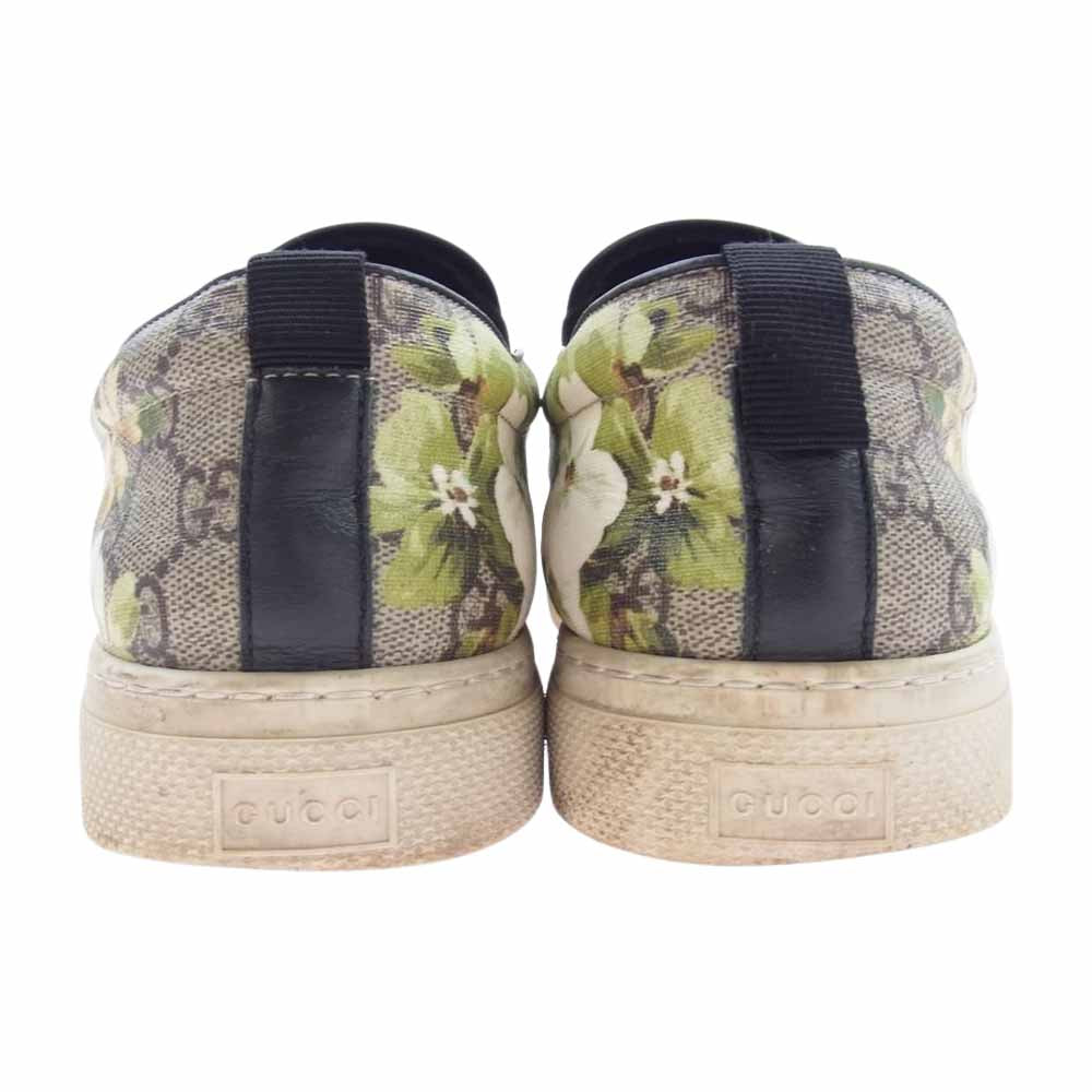 GUCCI グッチ 407362 GGスプリーム フラワー 花柄 スリッポン スニーカー グリーン系 10【中古】
