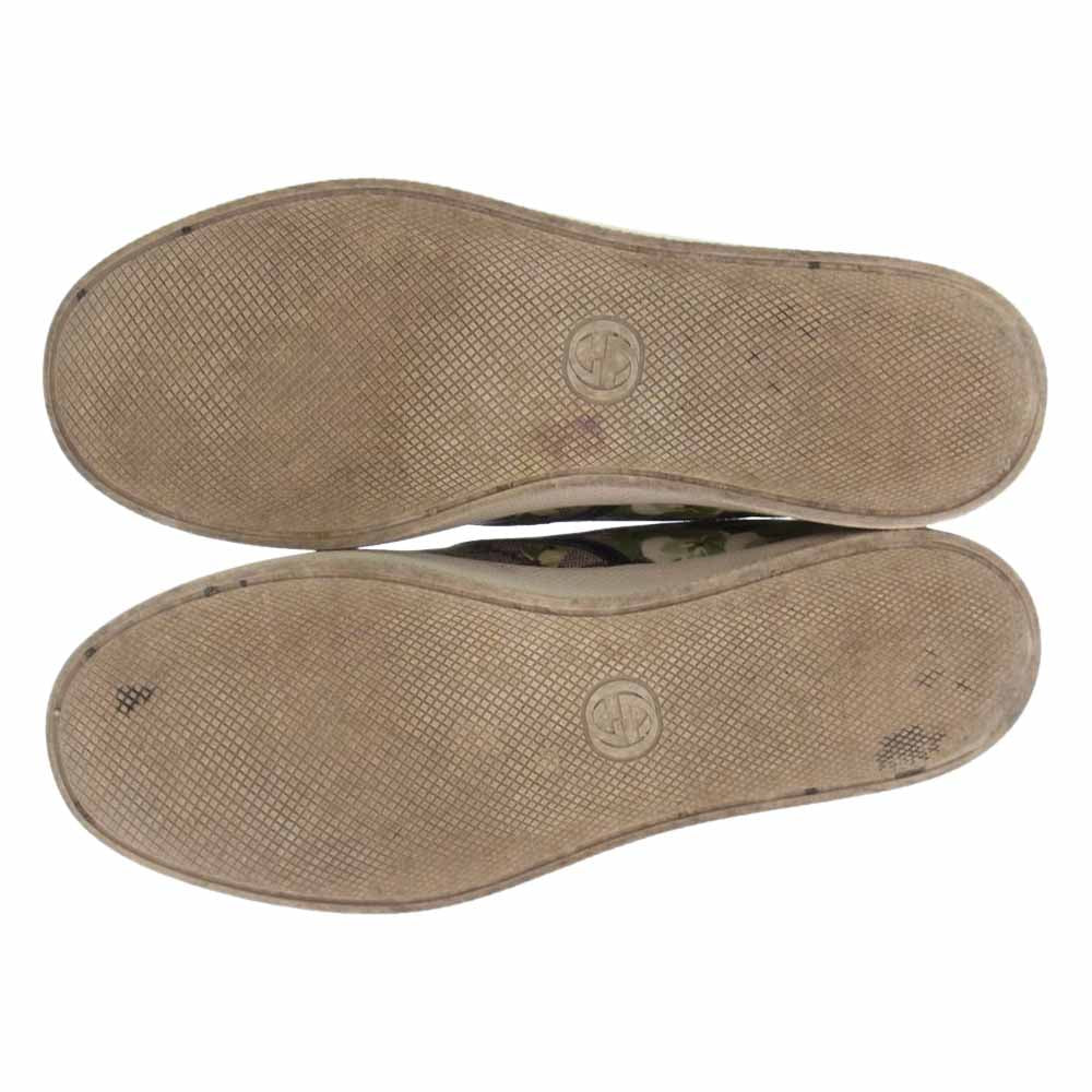 GUCCI グッチ 407362 GGスプリーム フラワー 花柄 スリッポン スニーカー グリーン系 10【中古】