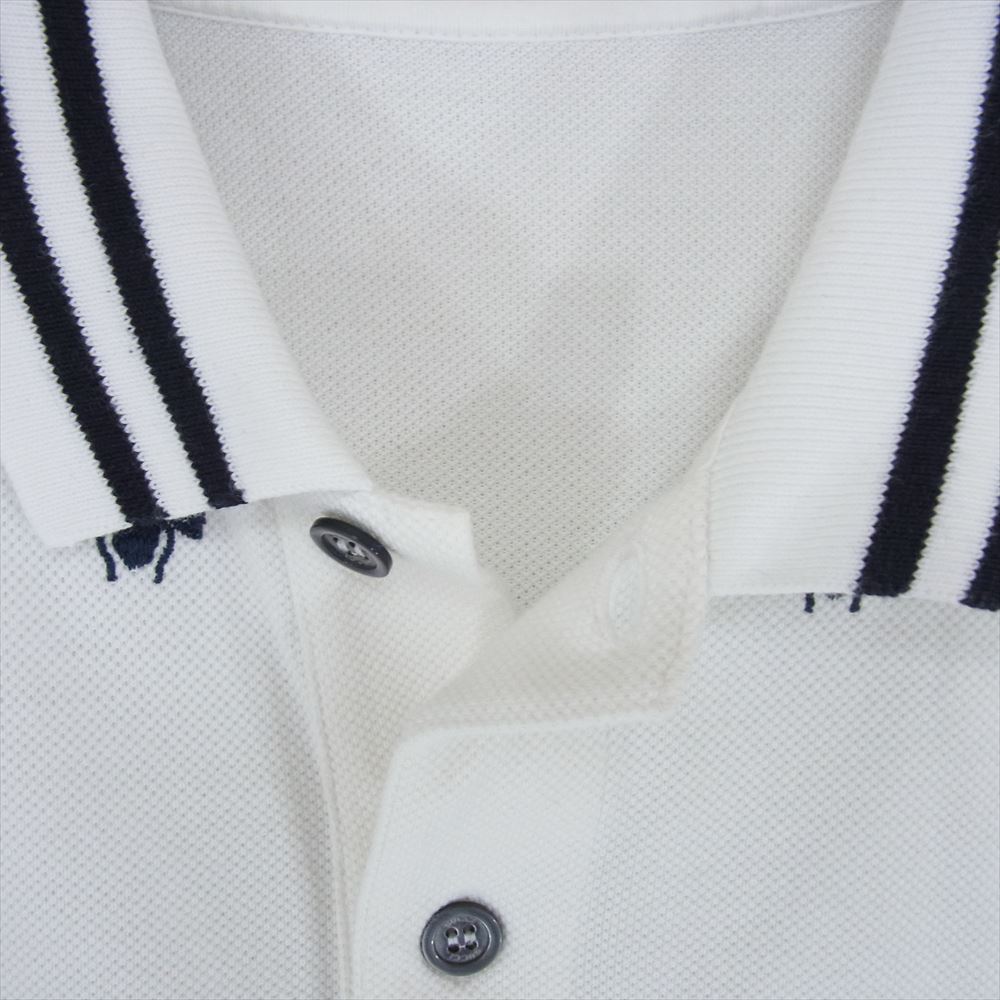 GUCCI グッチ 431039 ビー 刺繍 ポロ シャツ 半袖 ホワイト系 XL【中古】