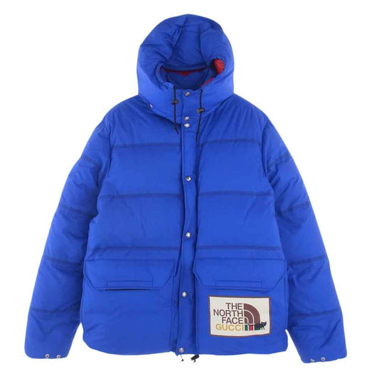 GUCCI グッチ × THE NORTH FACE ノースフェイス 21AW 663753 フーデッド ダウンジャケット ブルー系 レッド系 L【中古】
