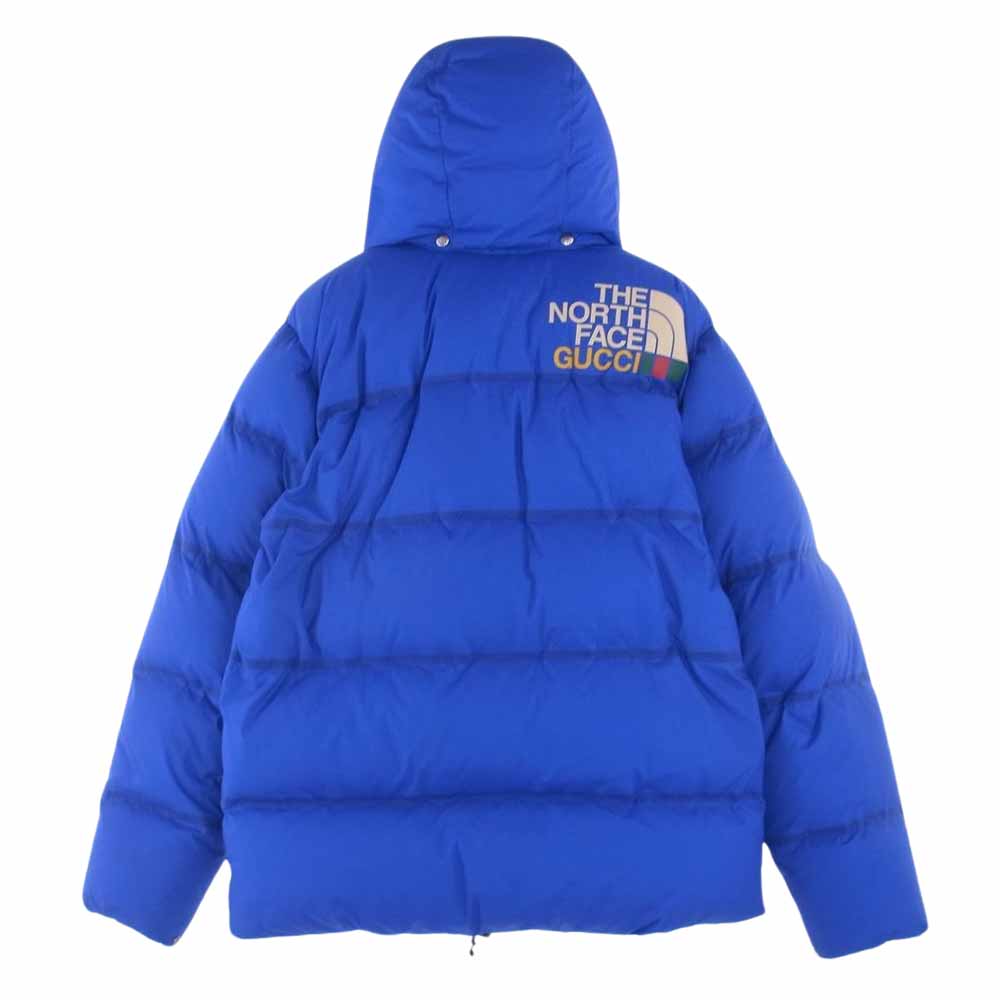 GUCCI グッチ × THE NORTH FACE ノースフェイス 21AW 663753 フーデッド ダウンジャケット ブルー系 レッド系 L【中古】