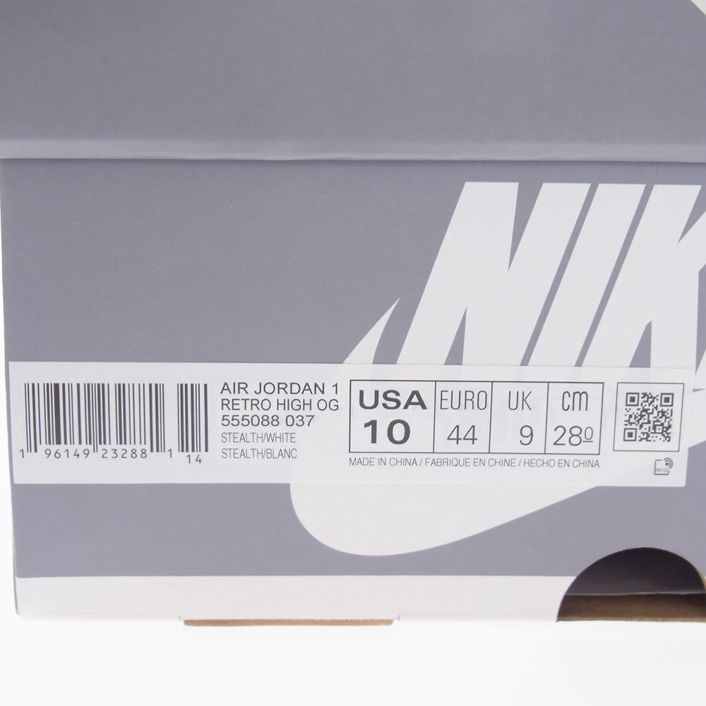 NIKE ナイキ 555088-037 Air Jordan 1 High OG Stealth AJ1エアジョーダン ハイ ステルス スニーカー ホワイト系 グレー系 28cm【新古品】【未使用】【中古】