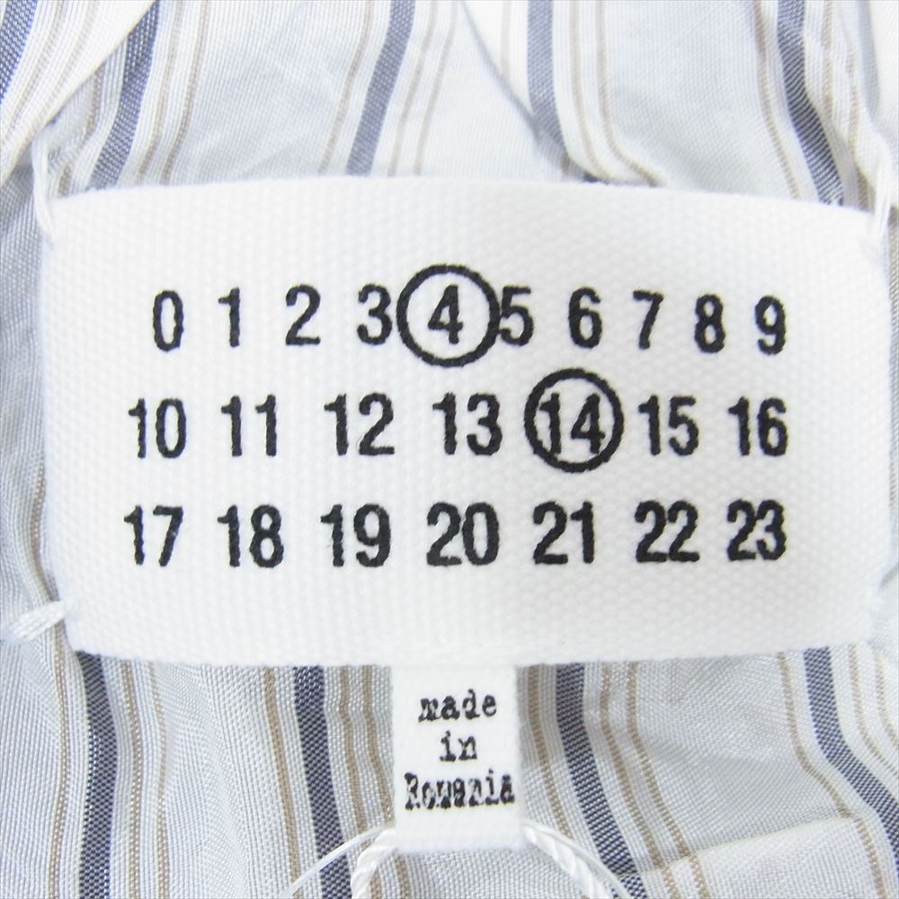 MAISON MARGIELA メゾンマルジェラ 22AW SI1HA0006 ④⑭ライン デストロイ加工 レイヤード Vネック カーディガン ダークグレー系 XL【新古品】【未使用】【中古】