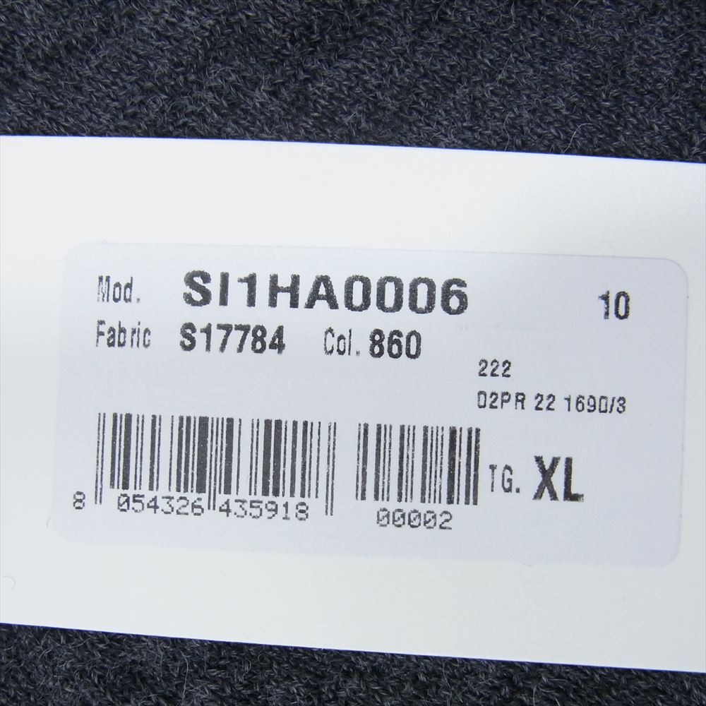MAISON MARGIELA メゾンマルジェラ 22AW SI1HA0006 ④⑭ライン デストロイ加工 レイヤード Vネック カーディガン ダークグレー系 XL【新古品】【未使用】【中古】