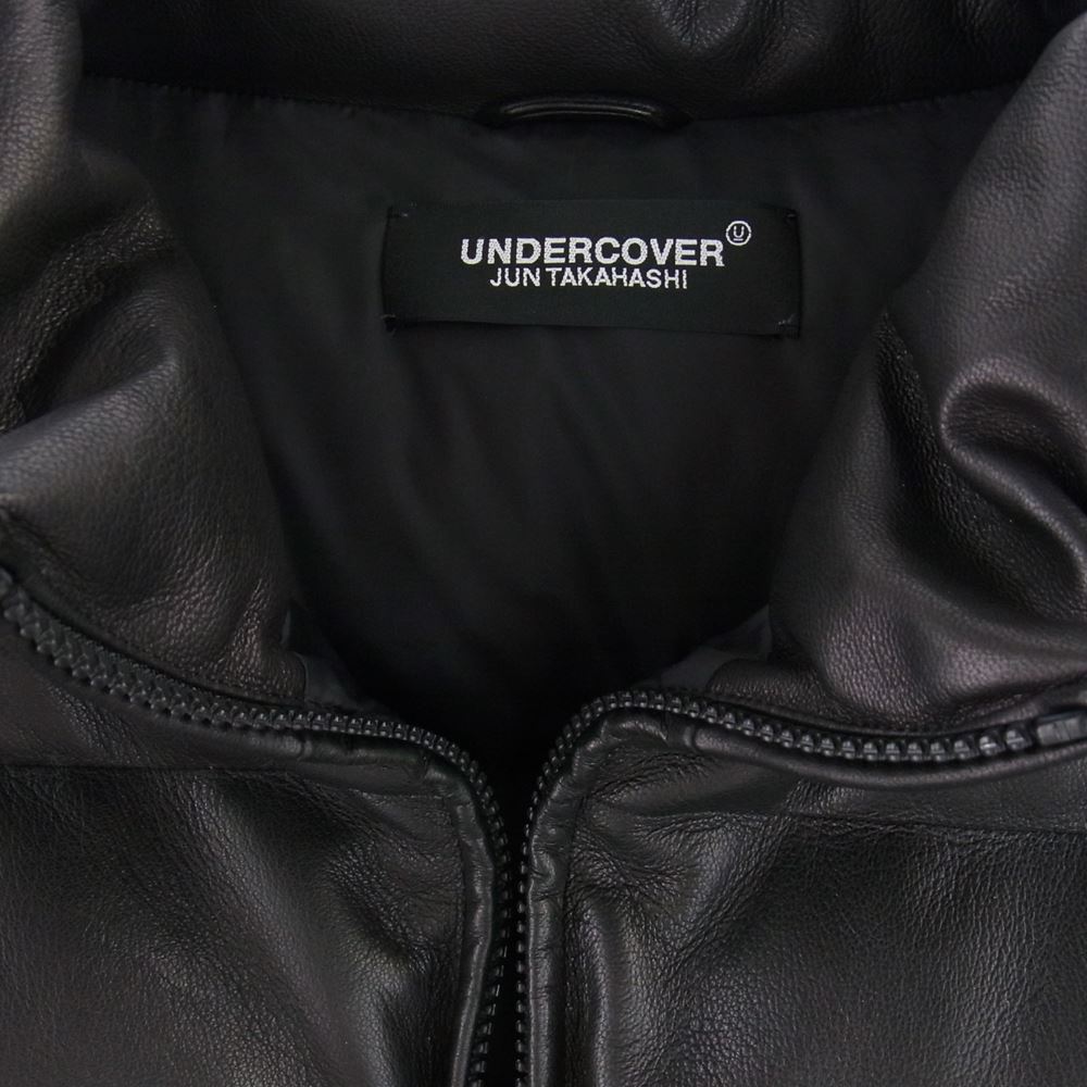 UNDERCOVER アンダーカバー Fragment Design 2021 30th Anniversary Leather Sleeve Down Jacket UCZ9209 フラグメントデザイン 30周年記念 レザー ダウンジャケット ブラック系 4【美品】【中古】