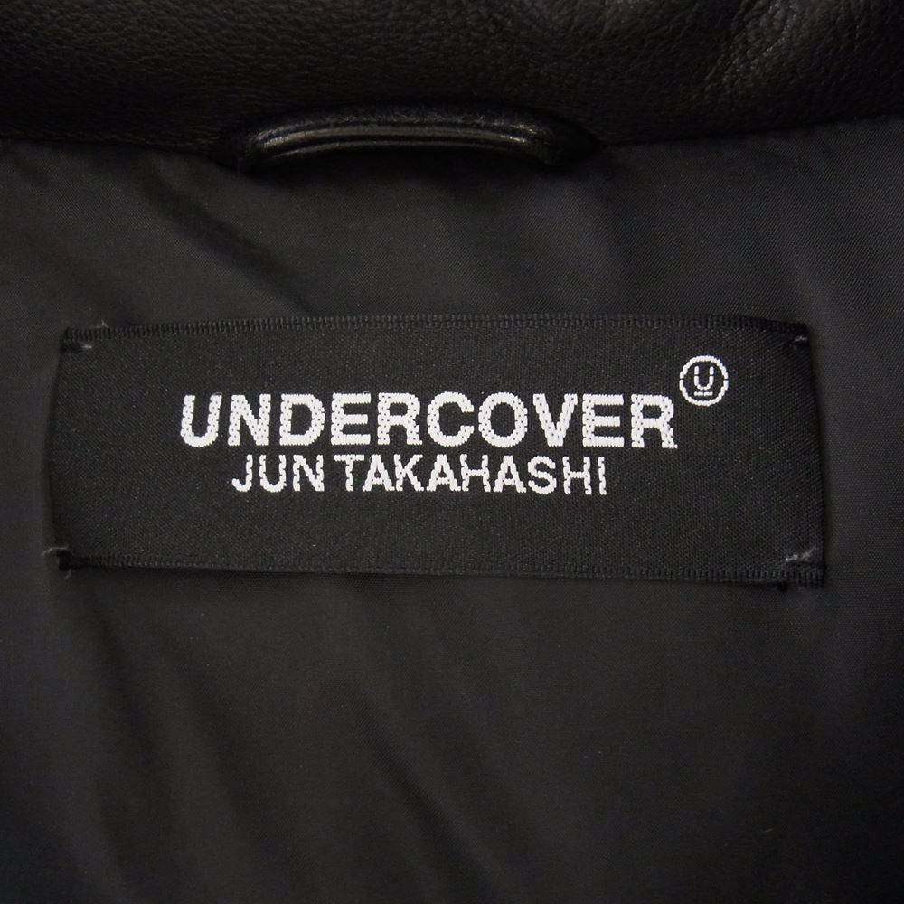 UNDERCOVER アンダーカバー Fragment Design 2021 30th Anniversary Leather Sleeve Down Jacket UCZ9209 フラグメントデザイン 30周年記念 レザー ダウンジャケット ブラック系 4【美品】【中古】