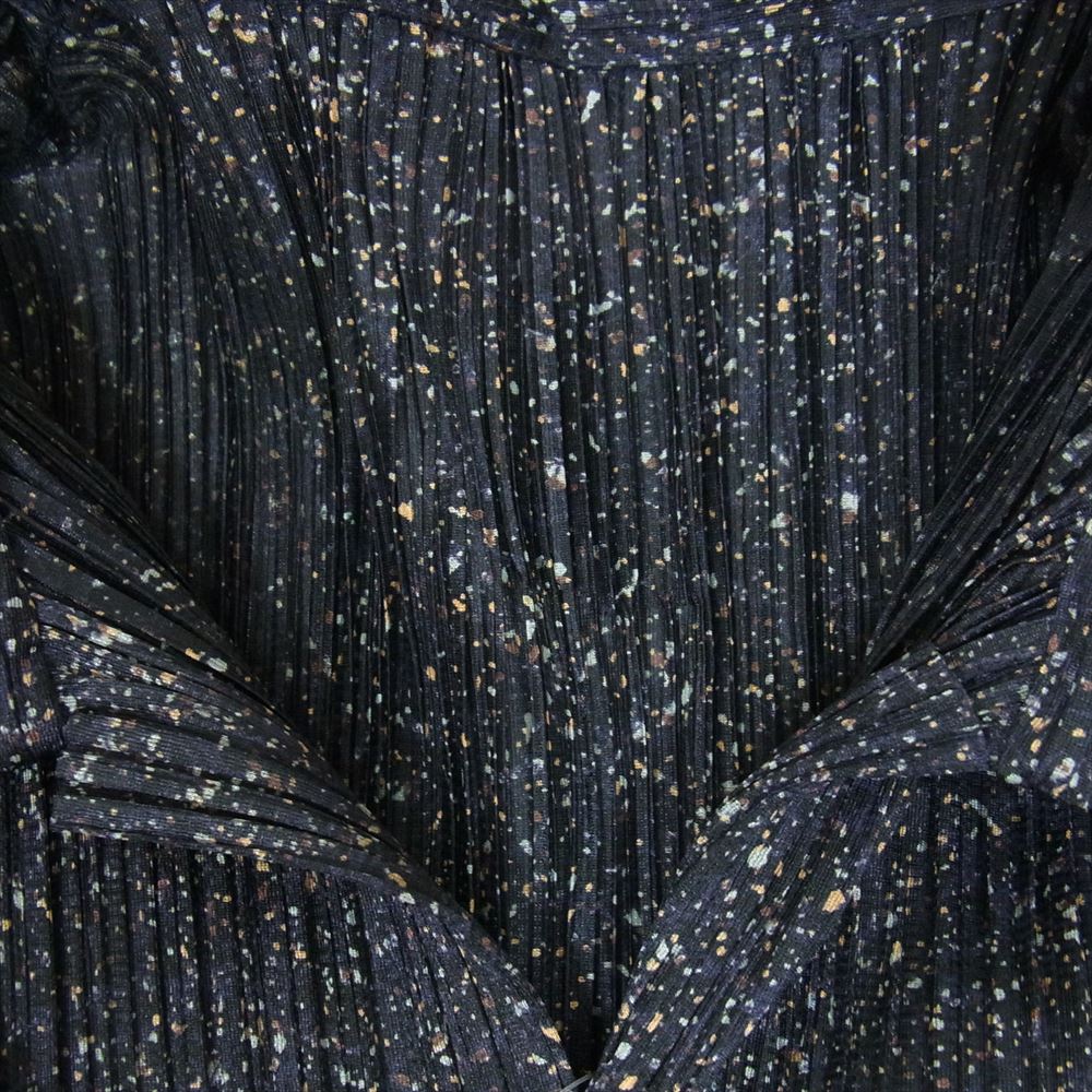 PLEATS PLEASE プリーツプリーズ イッセイミヤケ  PP92-JK042 プリーツ加工 総柄 シャツ ブラウス 半袖 ブラック系 3【中古】