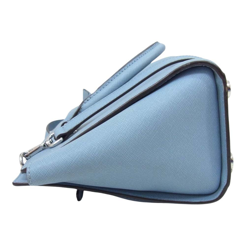 Michael Kors マイケルコース Selma Large Saffiano Sky Blue　レザー ショルダー バッグ ライトブルー系【中古】