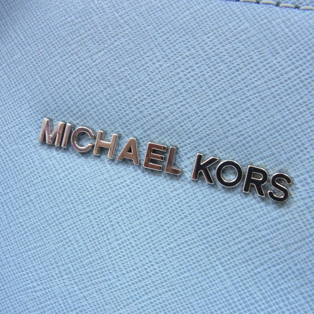 Michael Kors マイケルコース Selma Large Saffiano Sky Blue　レザー ショルダー バッグ ライトブルー系【中古】
