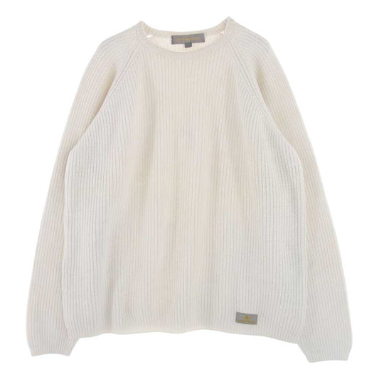 LOUIS VUITTON ルイ・ヴィトン 国内正規品 コットン クルーネック ニット ホワイト系 L【中古】