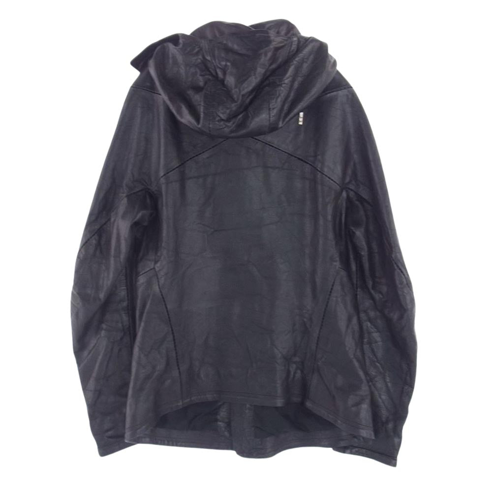 ボリスビジャンサベリ 12-13AW フーデッド レザー シングル ライダース ジャケット フーディー パーカー ブラック系 S【中古】