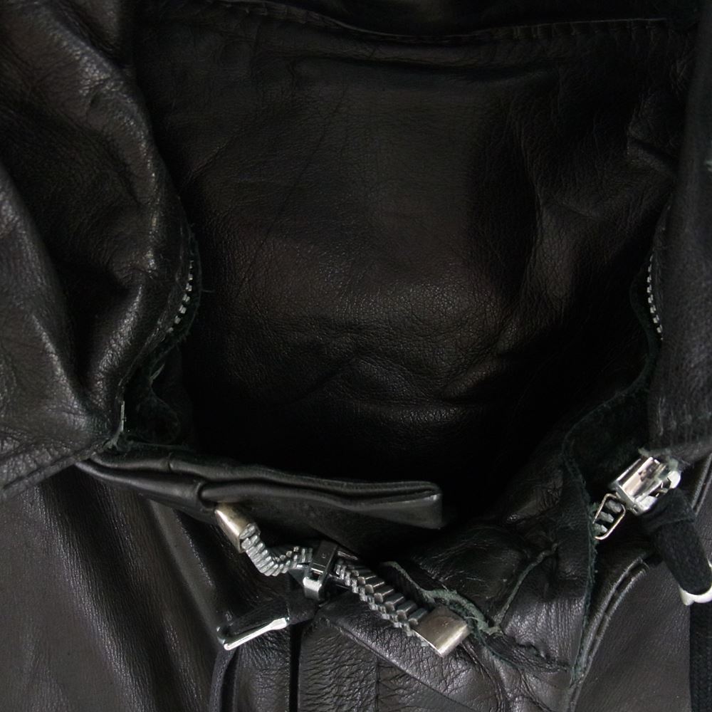 ボリスビジャンサベリ 12-13AW フーデッド レザー シングル ライダース ジャケット フーディー パーカー ブラック系 S【中古】