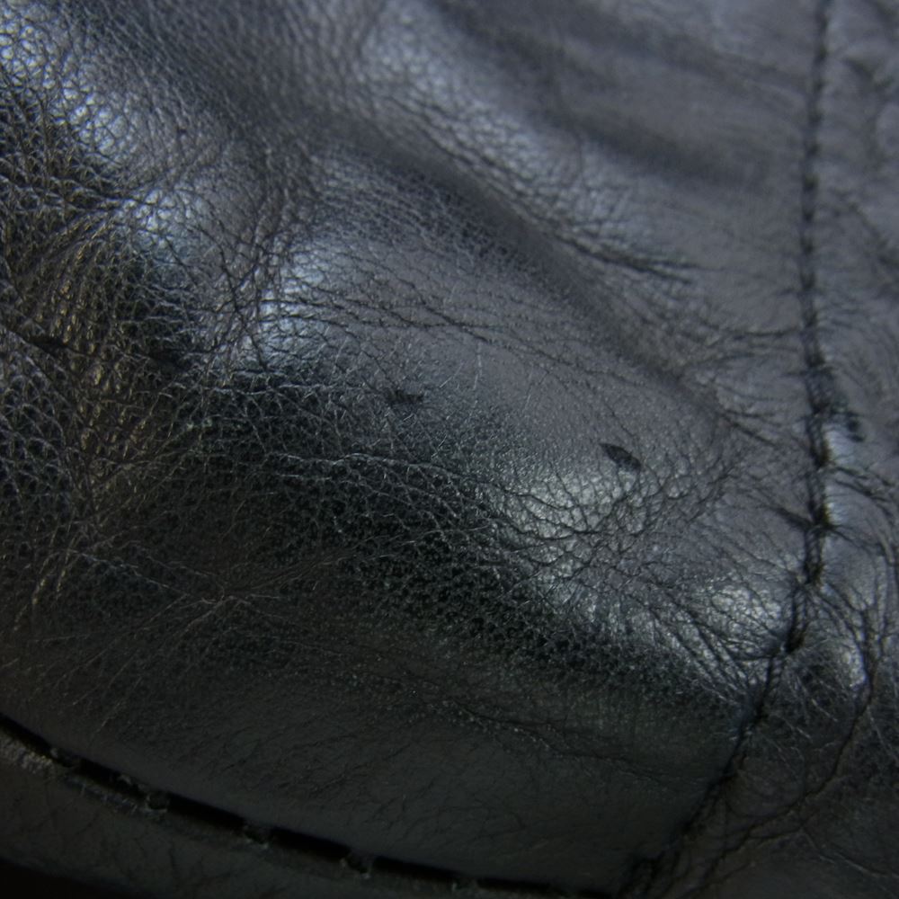 ボリスビジャンサベリ 12-13AW フーデッド レザー シングル ライダース ジャケット フーディー パーカー ブラック系 S【中古】