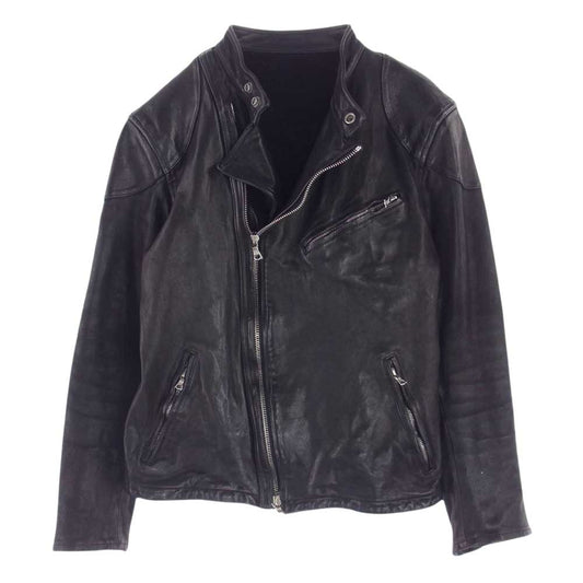 ISAMUKATAYAMA BACKLASH イサムカタヤマバックラッシュ 1491-01 イタリアンカーフ セミダブル ライダース ジャケット ブラック系 M【中古】