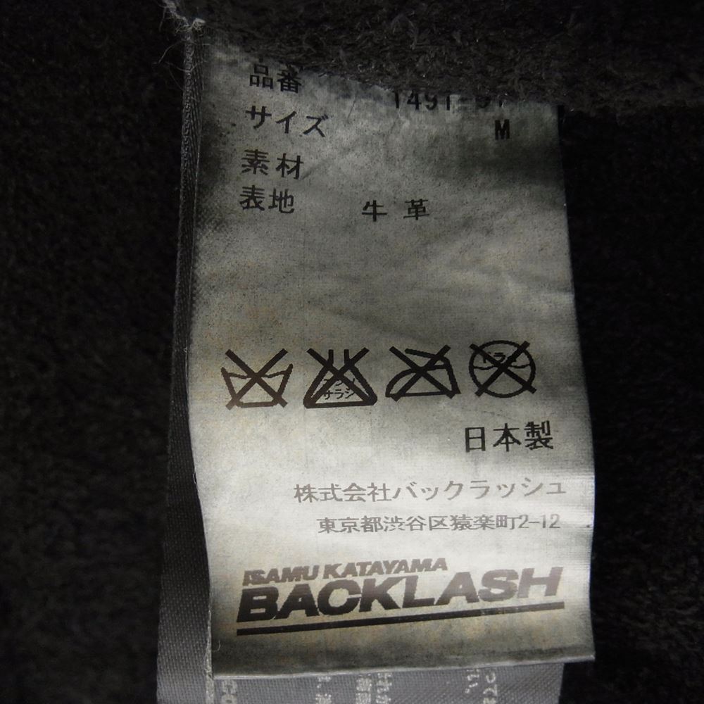 ISAMUKATAYAMA BACKLASH イサムカタヤマバックラッシュ 1491-01 イタリアンカーフ セミダブル ライダース ジャケット ブラック系 M【中古】