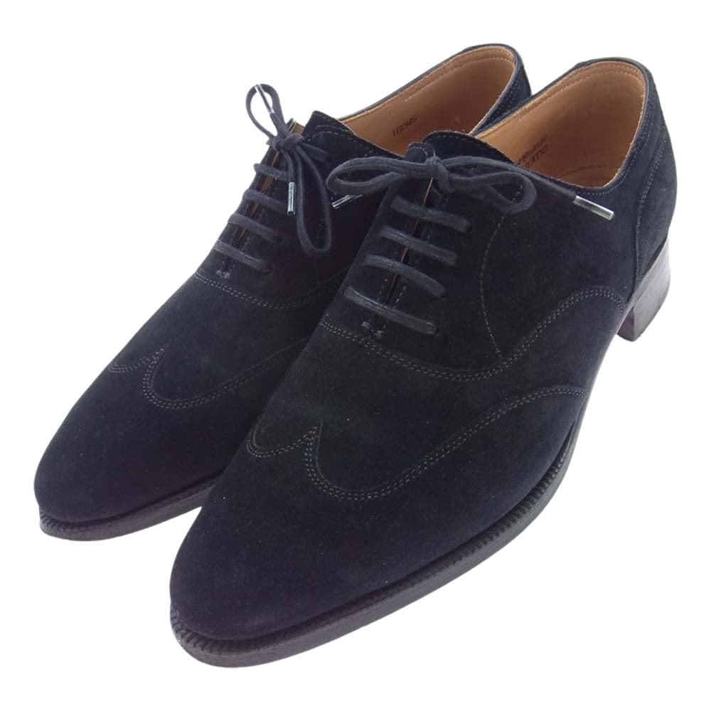 John Lobb ジョンロブ SD7000 WARWICK ワーウィック スエード レザー ウイングチップ シューズ ブラック系【中古】