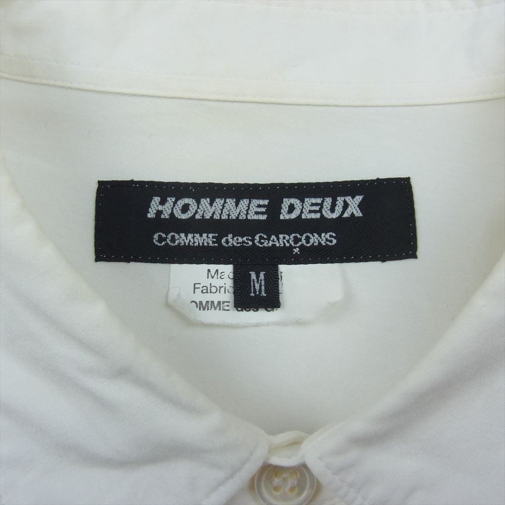 COMME des GARCONS HOMME DEUX コムデギャルソンオムドゥ AD2020 DG-B035 捻れパッチワーク 長袖 シャツ ホワイト系 M【中古】