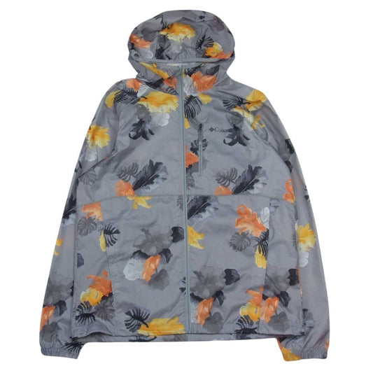 Columbia コロンビア 120 KE3974 フラワー柄 フラッシュ フォワード ウィンドブレーカー ジャケット グレー系 L【中古】