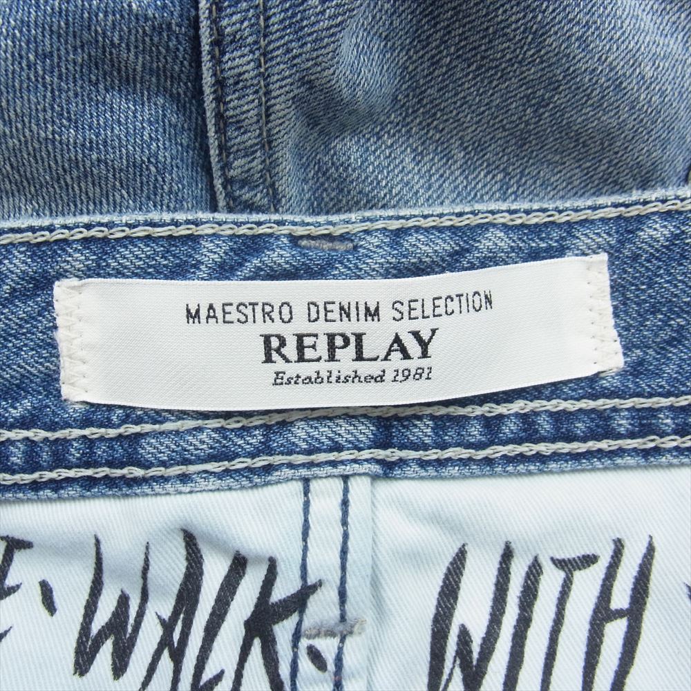 REPLAY リプレイ MA946E MAESTRO クロスハッチコットンデニムパンツ インディゴブルー系 W30【新古品】【未使用】【中古】