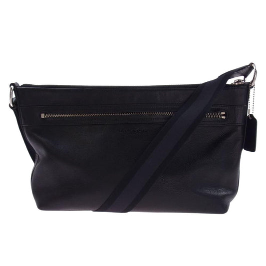 COACH コーチ レザー ショルダーバッグ ブラック系【中古】