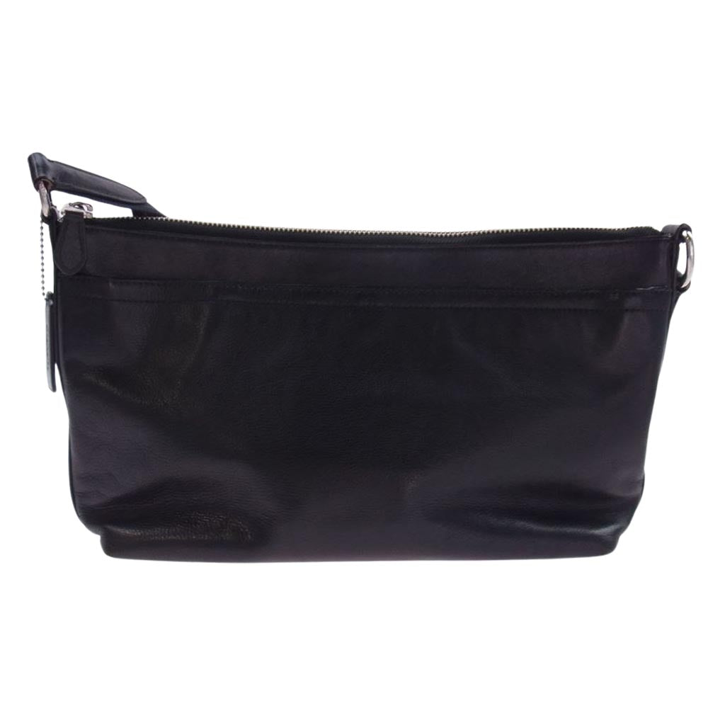 COACH コーチ レザー ショルダーバッグ ブラック系【中古】