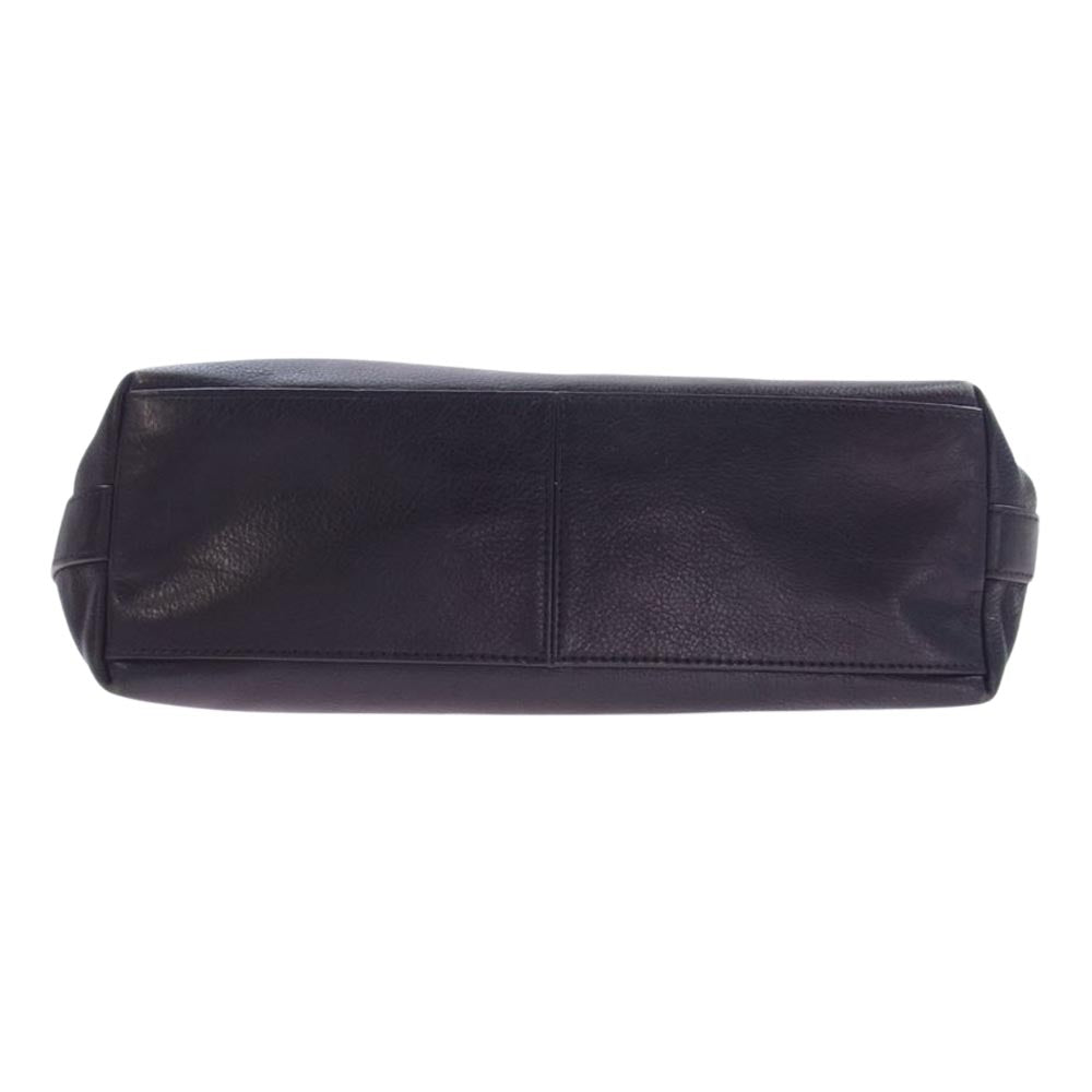 COACH コーチ レザー ショルダーバッグ ブラック系【中古】