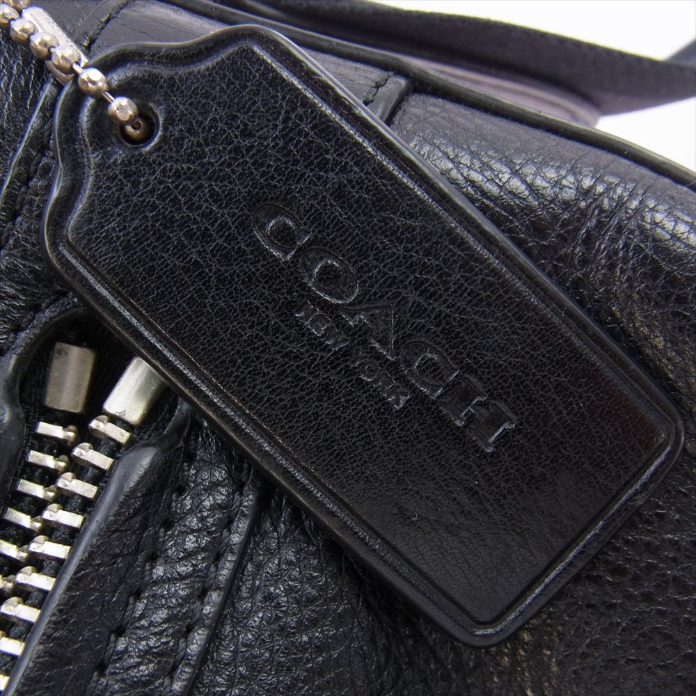 COACH コーチ レザー ショルダーバッグ ブラック系【中古】