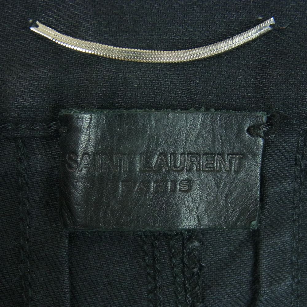SAINT LAURENT サンローラン 330285 Y859F エディ期 レザー切替 マルチジップ バイカー デニム パンツ ブラック系 28【中古】